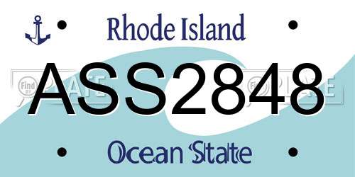 ASS2848 Rhode Island License Plate