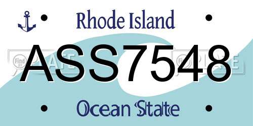 ASS7548 Rhode Island License Plate