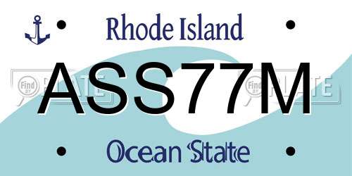 ASS77M Rhode Island License Plate
