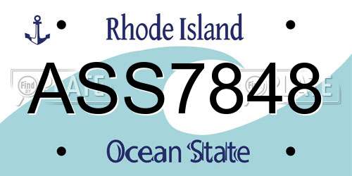 ASS7848 Rhode Island License Plate