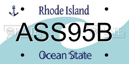 ASS95B Rhode Island License Plate