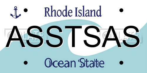 ASSTSAS Rhode Island License Plate