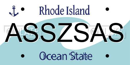 ASSZSAS Rhode Island License Plate