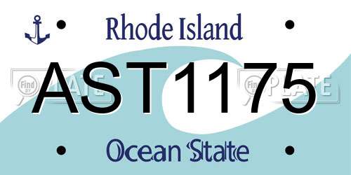 AST1175 Rhode Island License Plate
