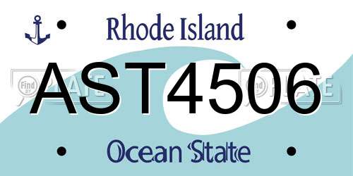 AST4506 Rhode Island License Plate