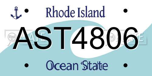 AST4806 Rhode Island License Plate