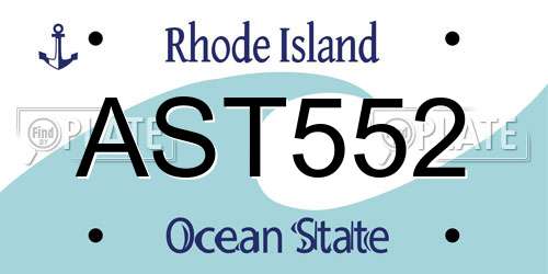 AST552 Rhode Island License Plate