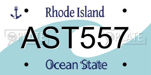 AST557 Rhode Island License Plate