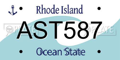 AST587 Rhode Island License Plate