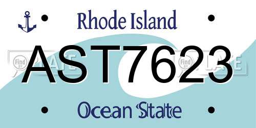 AST7623 Rhode Island License Plate