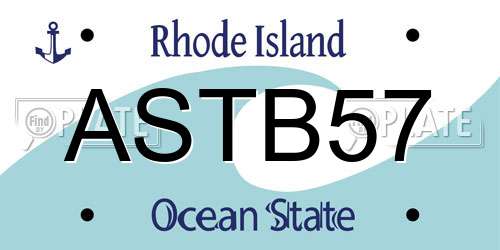 ASTB57 Rhode Island License Plate