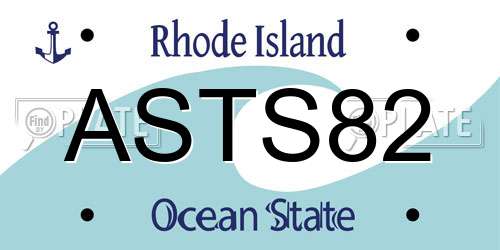 ASTS82 Rhode Island License Plate