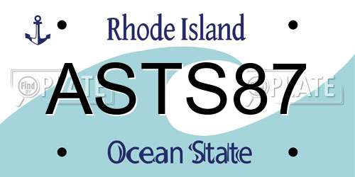 ASTS87 Rhode Island License Plate