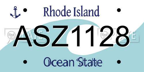 ASZ1128 Rhode Island License Plate