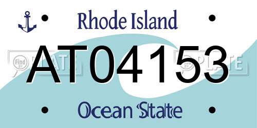 AT04153 Rhode Island License Plate
