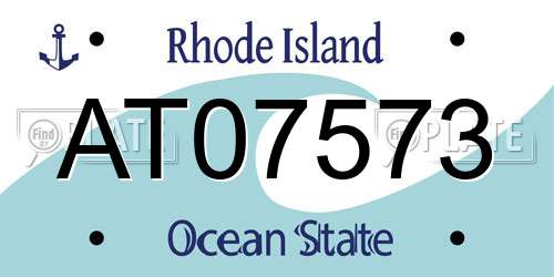 AT07573 Rhode Island License Plate