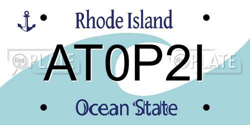 AT0P2I Rhode Island License Plate