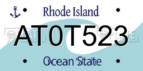 AT0T523 Rhode Island License Plate
