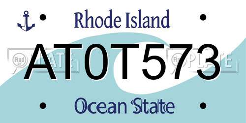 AT0T573 Rhode Island License Plate