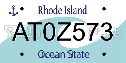 AT0Z573 Rhode Island License Plate