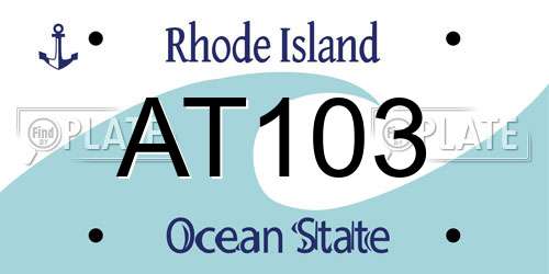 AT103 Rhode Island License Plate