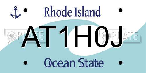 AT1H0J Rhode Island License Plate