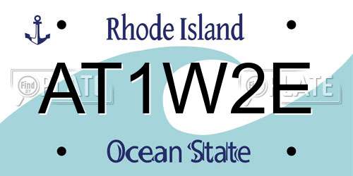AT1W2E Rhode Island License Plate