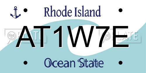 AT1W7E Rhode Island License Plate