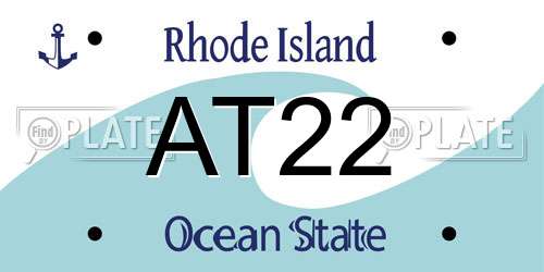 AT22 Rhode Island License Plate