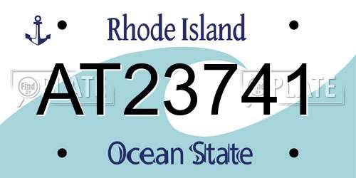 AT23741 Rhode Island License Plate