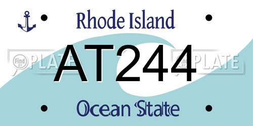 AT244 Rhode Island License Plate