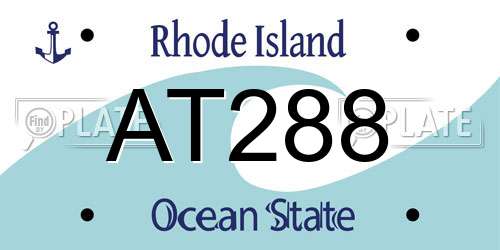 AT288 Rhode Island License Plate