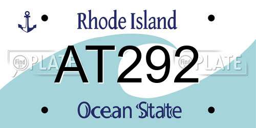 AT292 Rhode Island License Plate