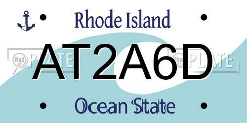 AT2A6D Rhode Island License Plate