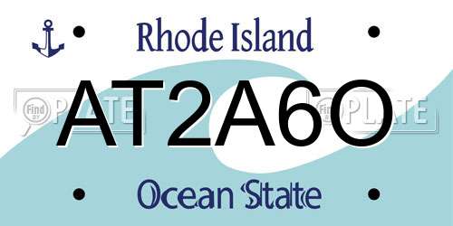 AT2A6O Rhode Island License Plate