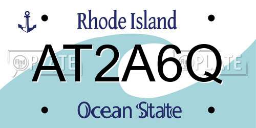 AT2A6Q Rhode Island License Plate