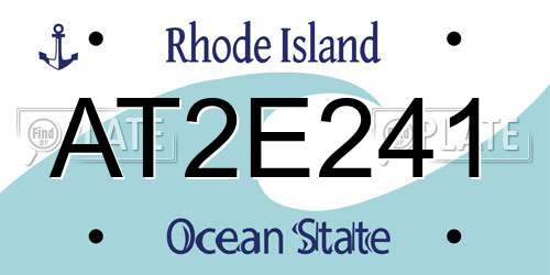 AT2E241 Rhode Island License Plate