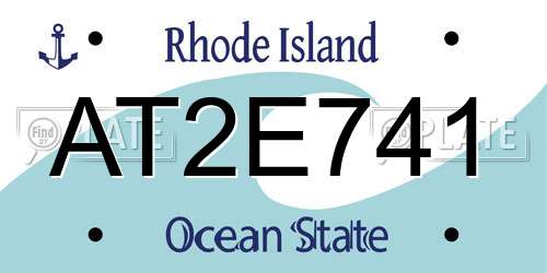 AT2E741 Rhode Island License Plate