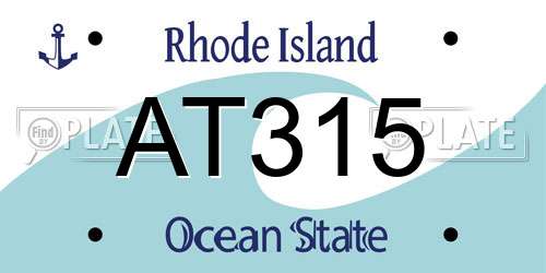 AT315 Rhode Island License Plate