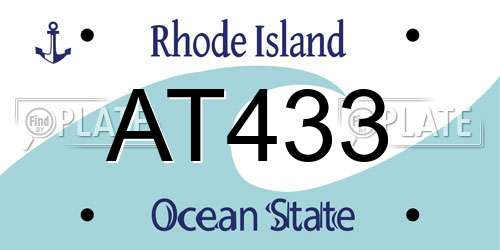 AT433 Rhode Island License Plate