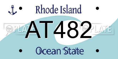 AT482 Rhode Island License Plate