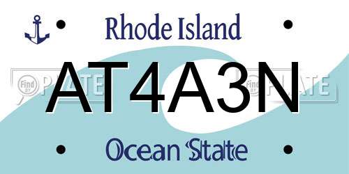 AT4A3N Rhode Island License Plate