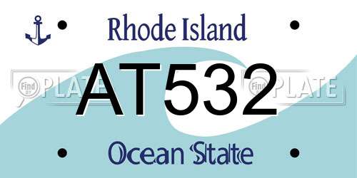 AT532 Rhode Island License Plate