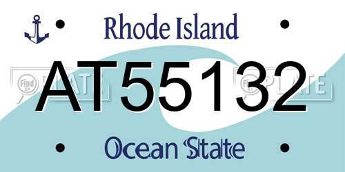 AT55132 Rhode Island License Plate