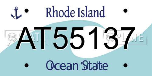 AT55137 Rhode Island License Plate