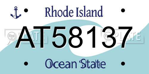 AT58137 Rhode Island License Plate