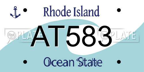 AT583 Rhode Island License Plate