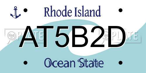 AT5B2D Rhode Island License Plate