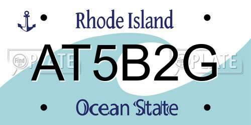 AT5B2G Rhode Island License Plate
