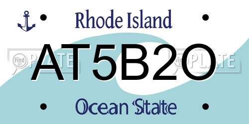 AT5B2O Rhode Island License Plate